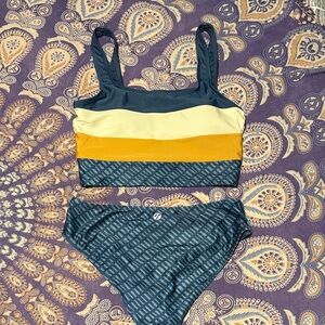 Stylish Yellow and Blue Bikini Set